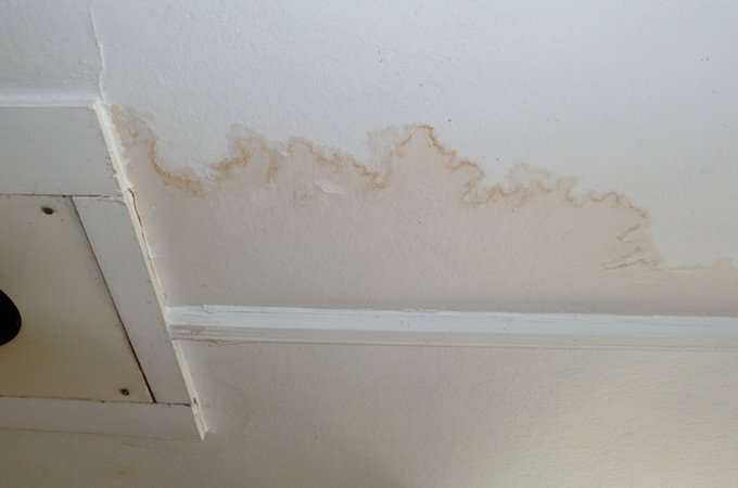 Chimney leak onto ceiling