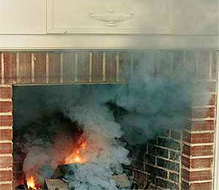 Fireplace smoke entering the home